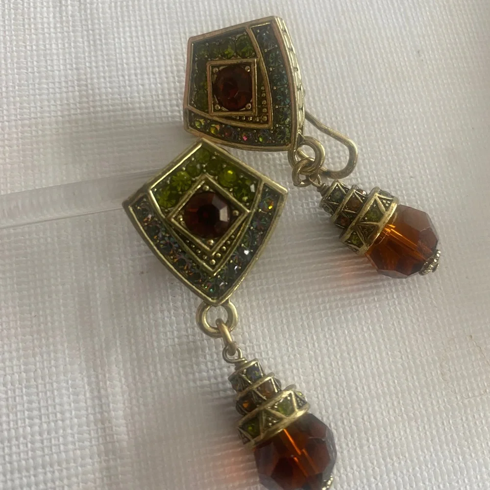 Heidi Daus Gold-tone and Crystal Earrings - Picture 1 of 5